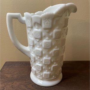 Westmoreland Milk Glass Pitcher Quilt Pattern (likely 1950s)